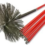 Kit Profesional de Limpieza para conductos no revestidos | Cepillo de Acero Plano | Ø 250 mm | 8,50 m con 6 Varillas | Resorte de Inicio | Chimeneas| Kibros 4KIT25Ab